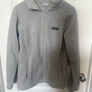 Columbia Light Gray Full-Zip Fleece Jacket